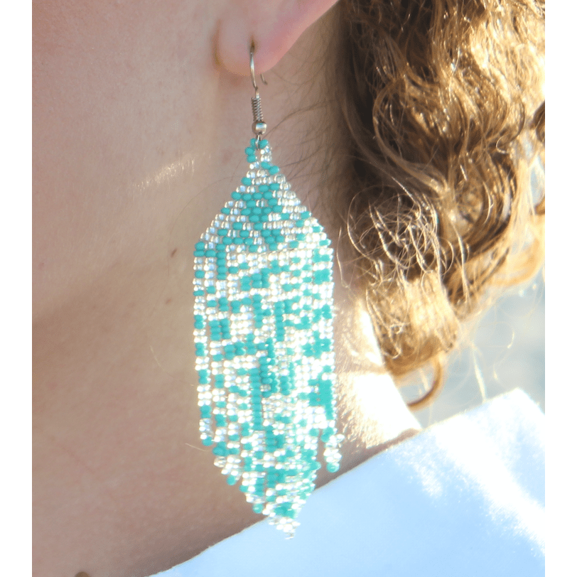 Alegria Seed Bead Peyote Stitch Earrings - Guatemala Jewelry La Vie Bien Alegria Seed Bead Peyote Stitch Earrings - Guatemala