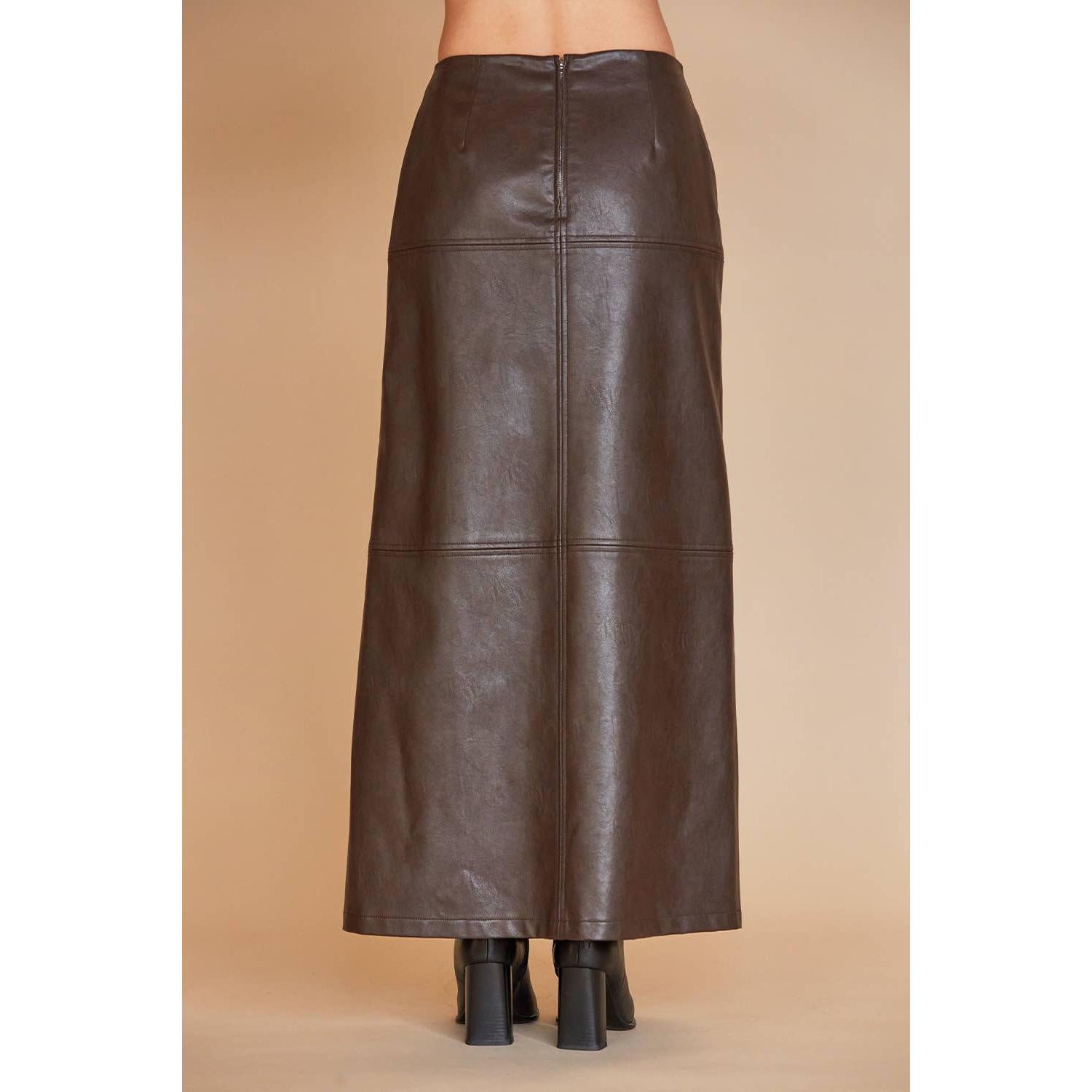 Alexandra Vegan Leather Wrap Skirt [Sizes XS - XL]