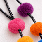 Alicia Bead & Pom Pom Necklace - Guatemala Jewelry La Vie Bien Alicia Bead & Pom Pom Necklace - Guatemala
