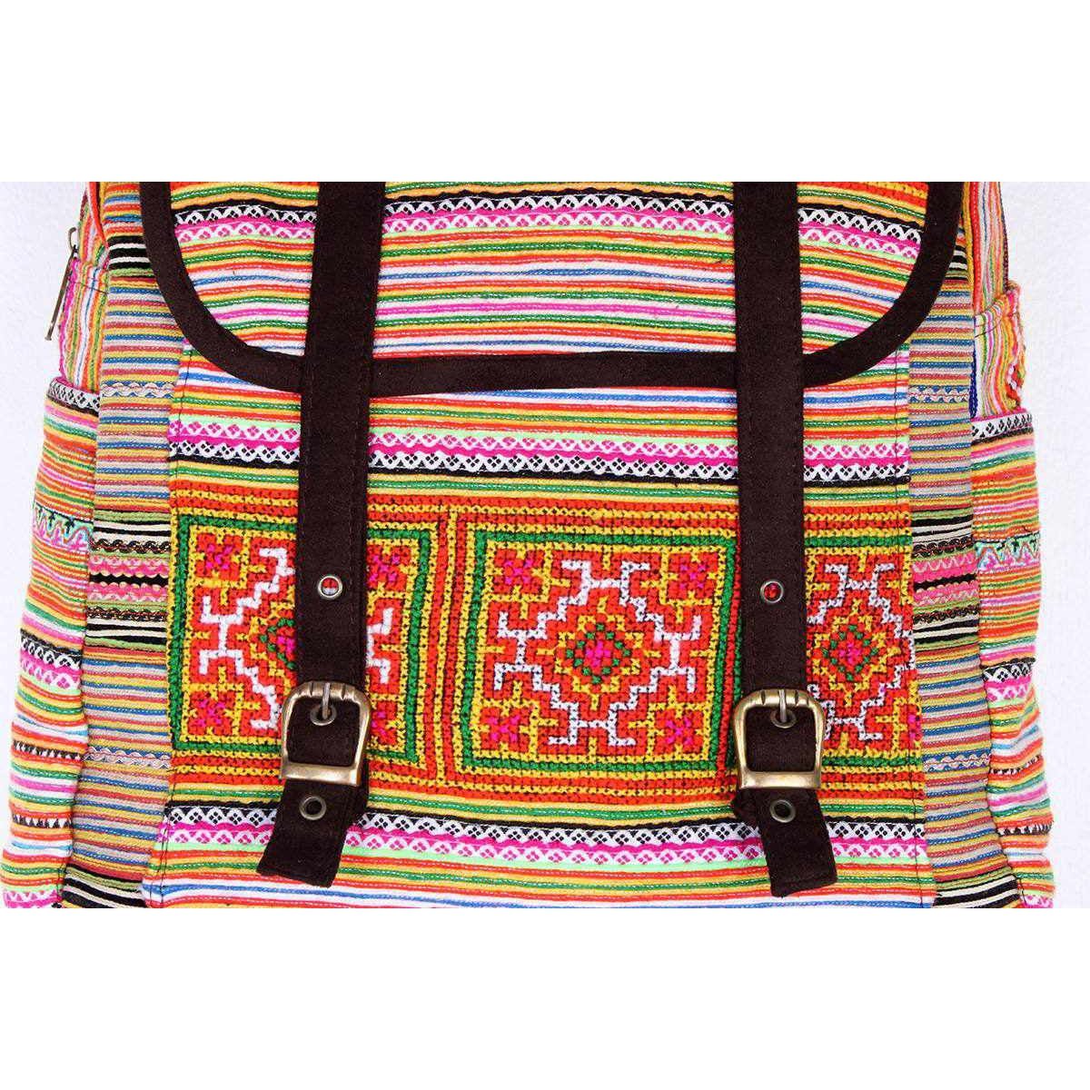 Alisa Embroidered Colorful Boho Backpack - Thailand Bags La Vie Bien Alisa Embroidered Colorful Boho Backpack - Thailand