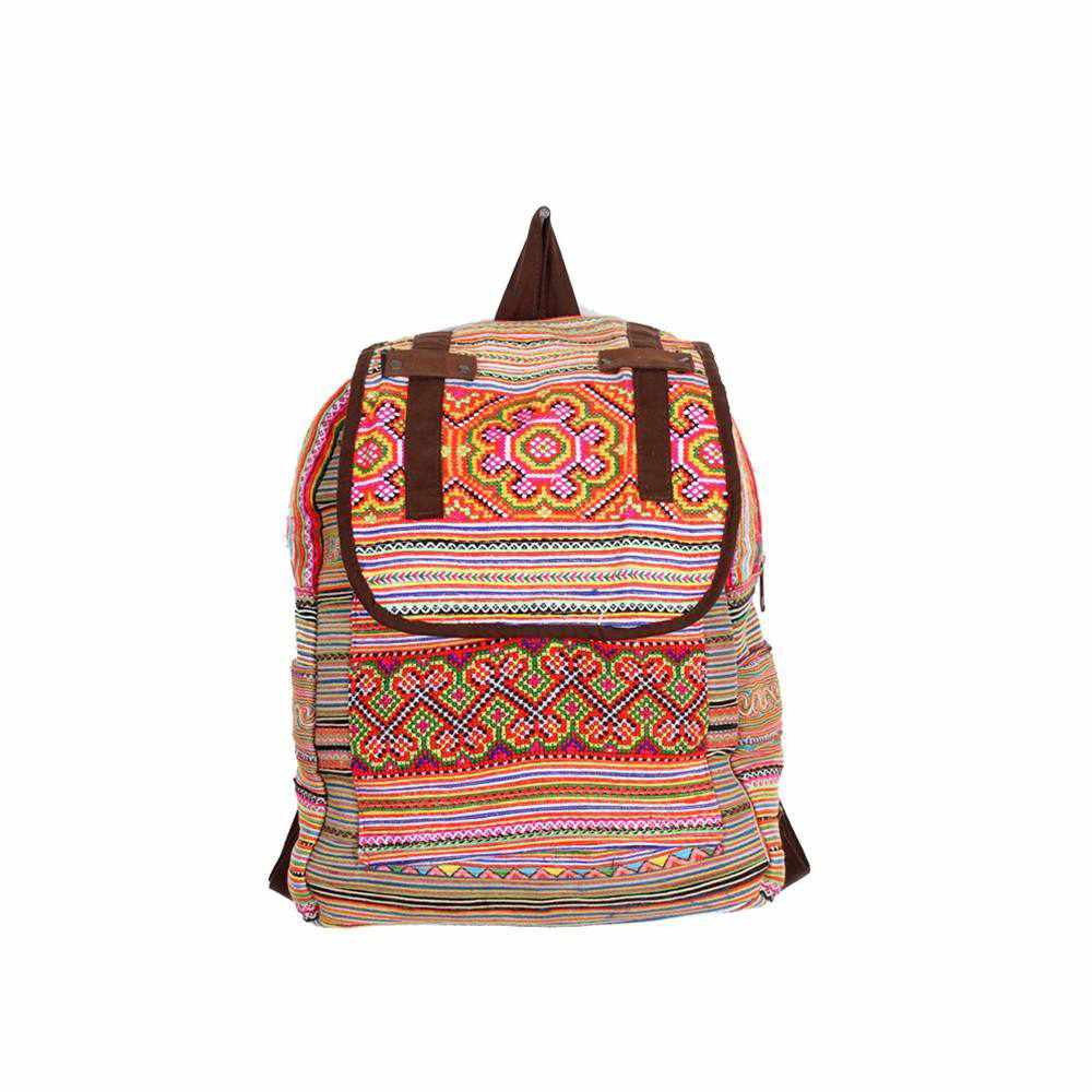 Alisa Embroidered Colorful Boho Backpack - Thailand Bags La Vie Bien Alisa Embroidered Colorful Boho Backpack - Thailand