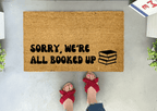 All Booked Up Funny Coir Doormat by Nickel Designs Custom Doormats
