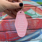 All I Need Is Coffee And Mascara We Ride at Midnight Motel Keychain by The Bullish Store