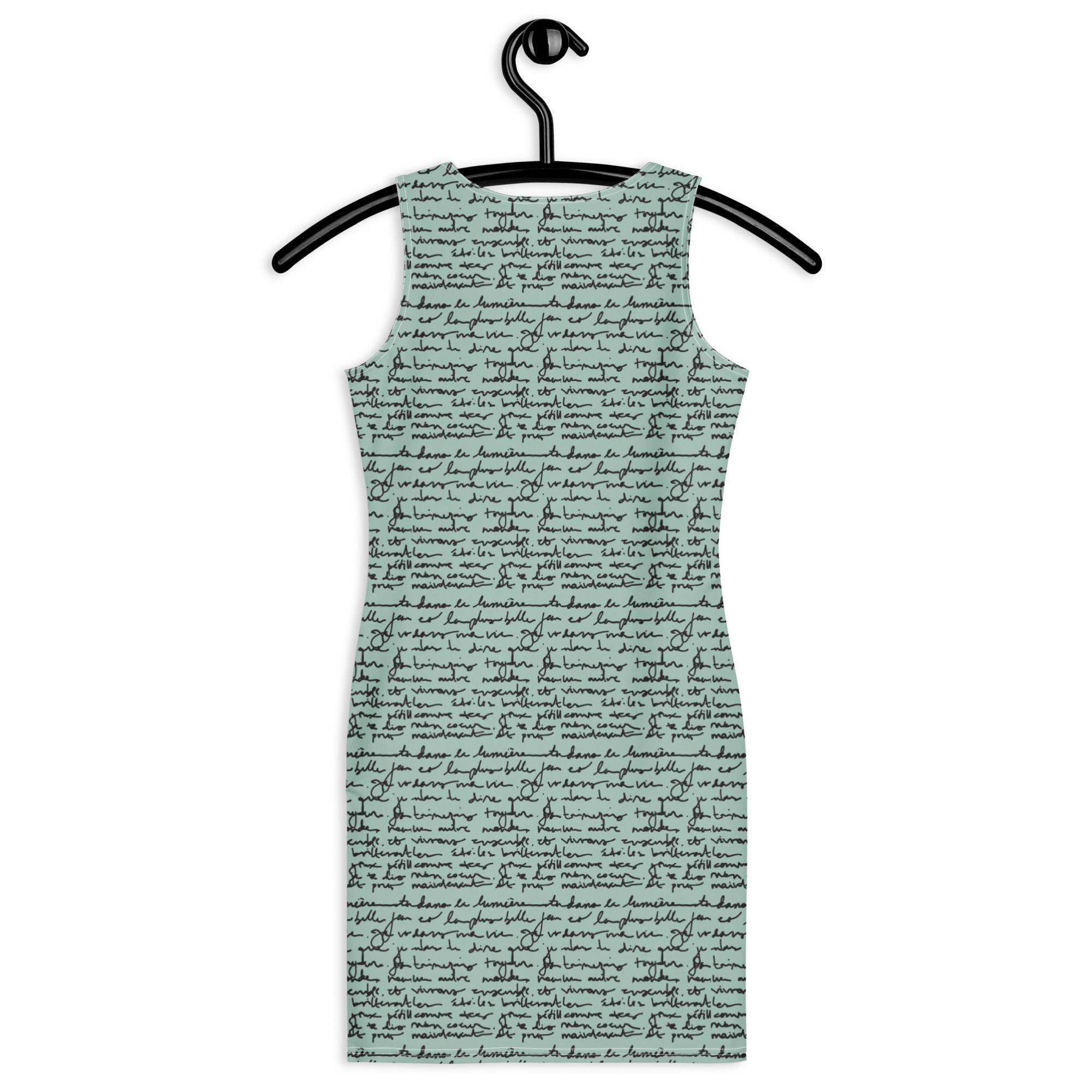 French love letter Bodycon dress - mint