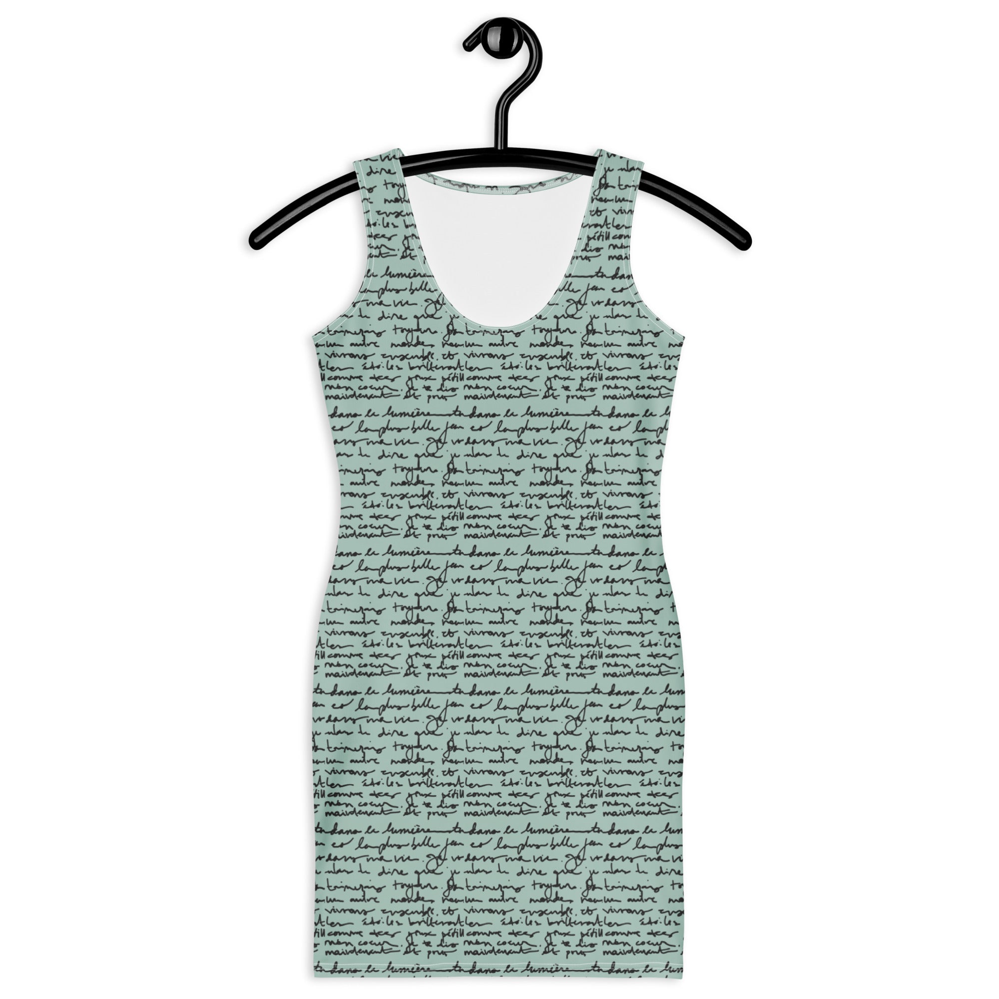 French love letter Bodycon dress - mint