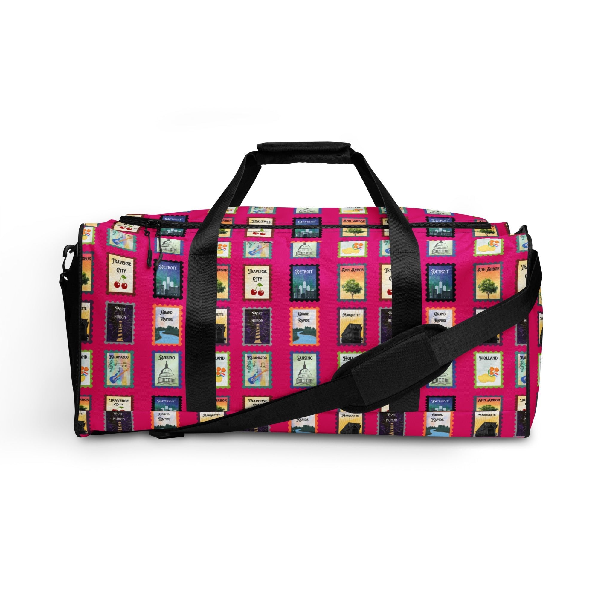 Michigan postal stamps Duffle bag