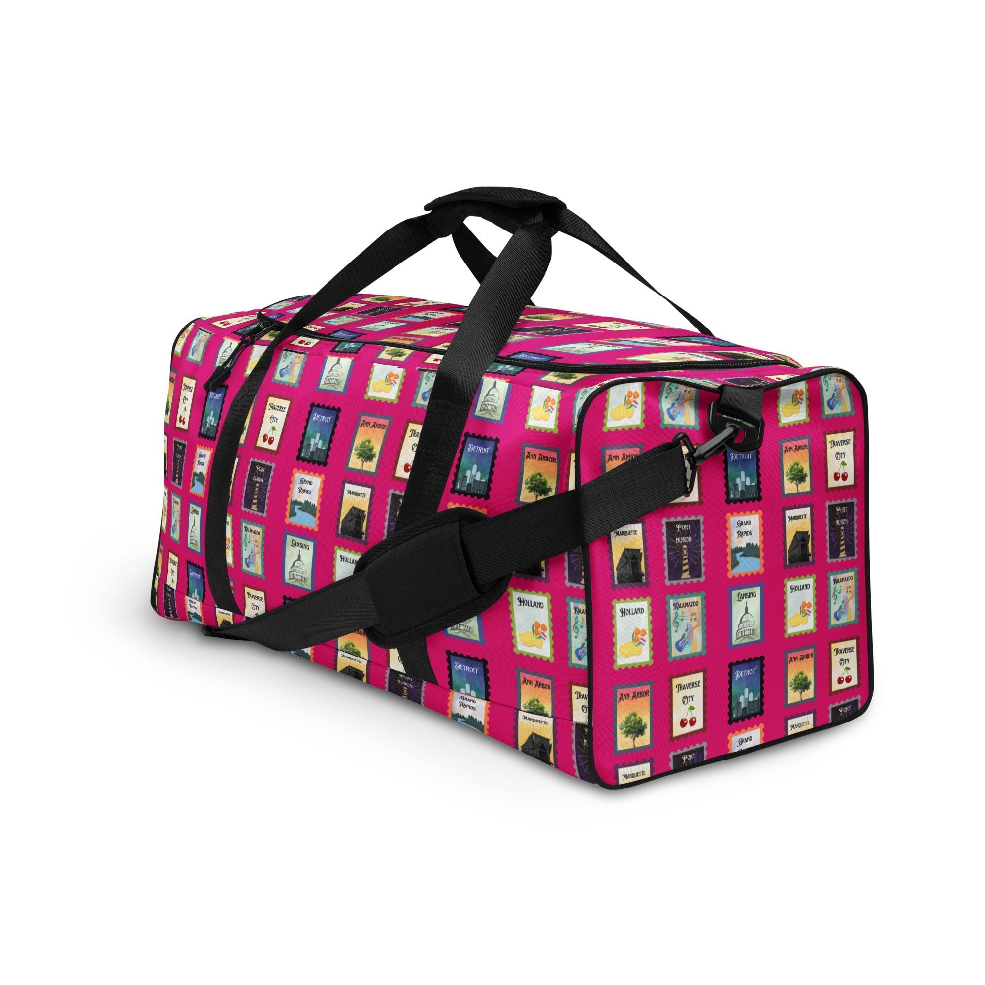 Michigan postal stamps Duffle bag