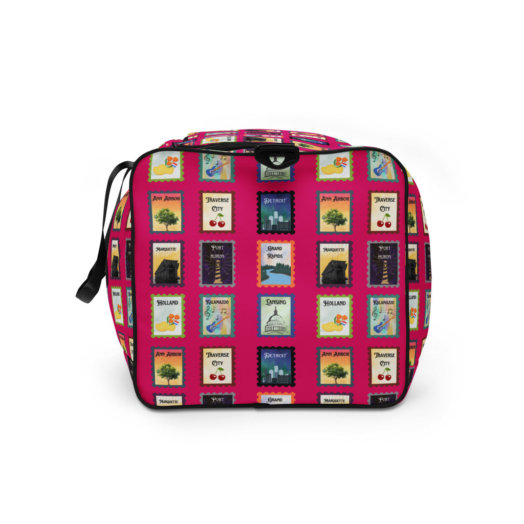 Michigan postal stamps Duffle bag