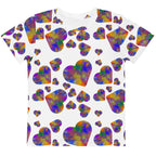 Kids rainbow color splash hearts crew neck t-shirt by La Vie Bien