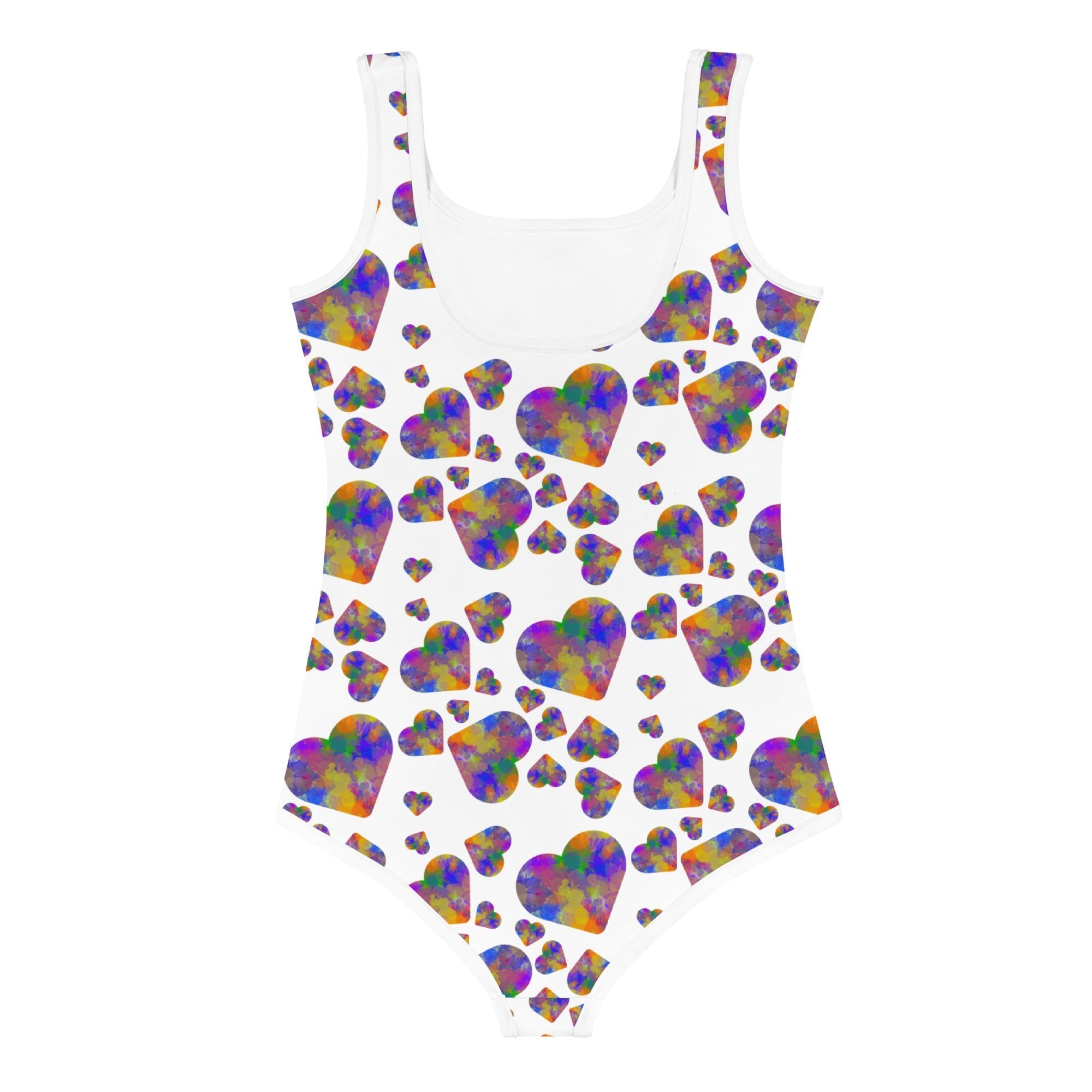 Rainbow hearts child's Swimsuit - La Vie Bien - Children swim apparel - Colorful hearts swimsuit