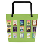 Michigan cities postal stamps Tote Bag - lime by La Vie Bien