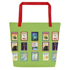 Michigan cities postal stamps Tote Bag - lime by La Vie Bien