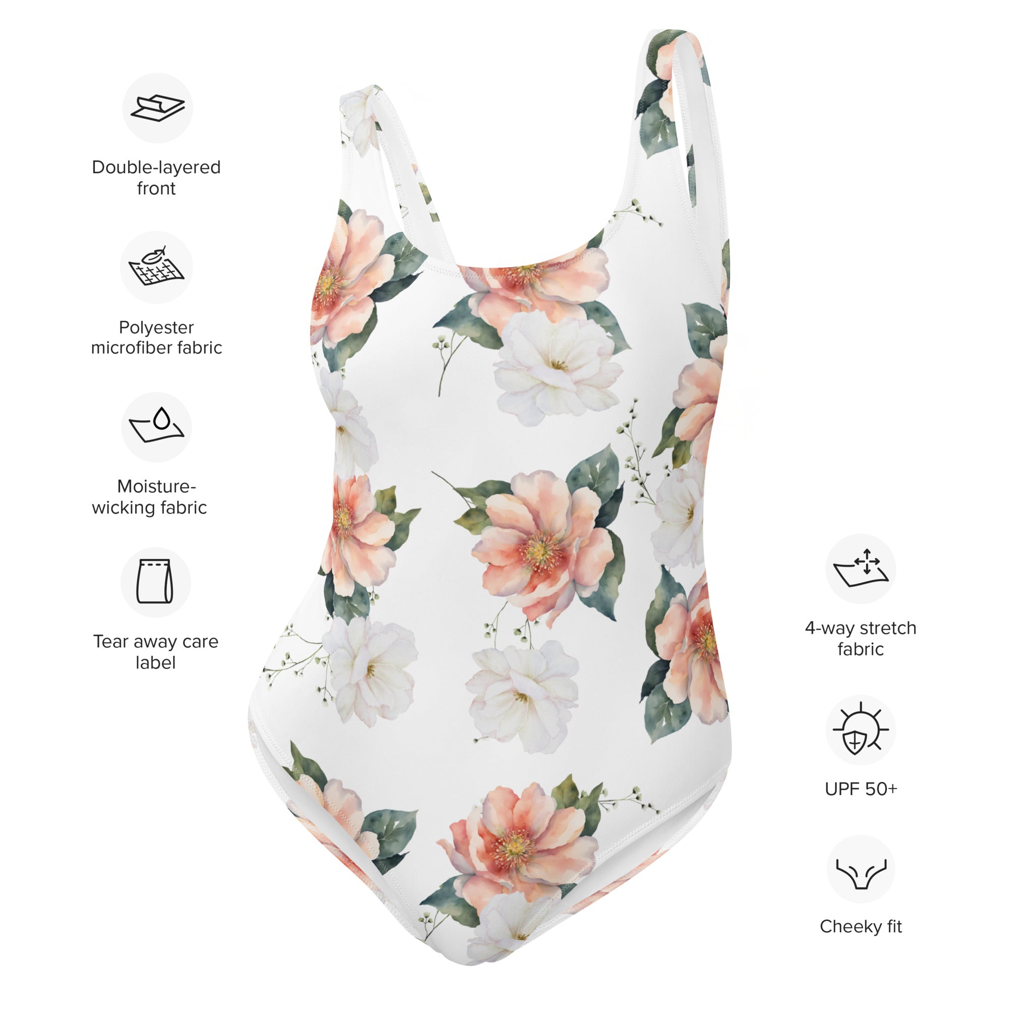 Women's watercolor flowers One - Piece Swimsuit