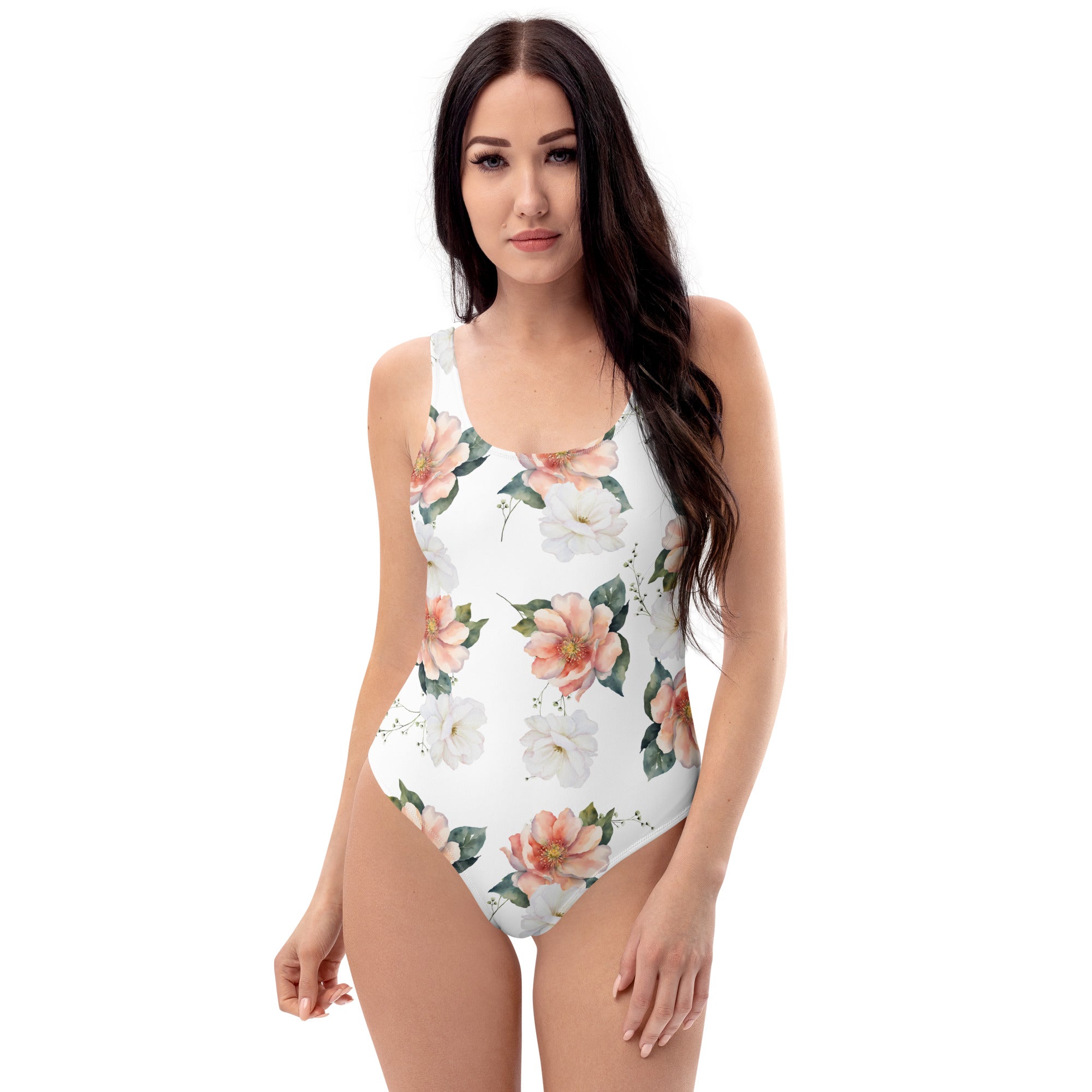 Women's watercolor flowers One - Piece Swimsuit
