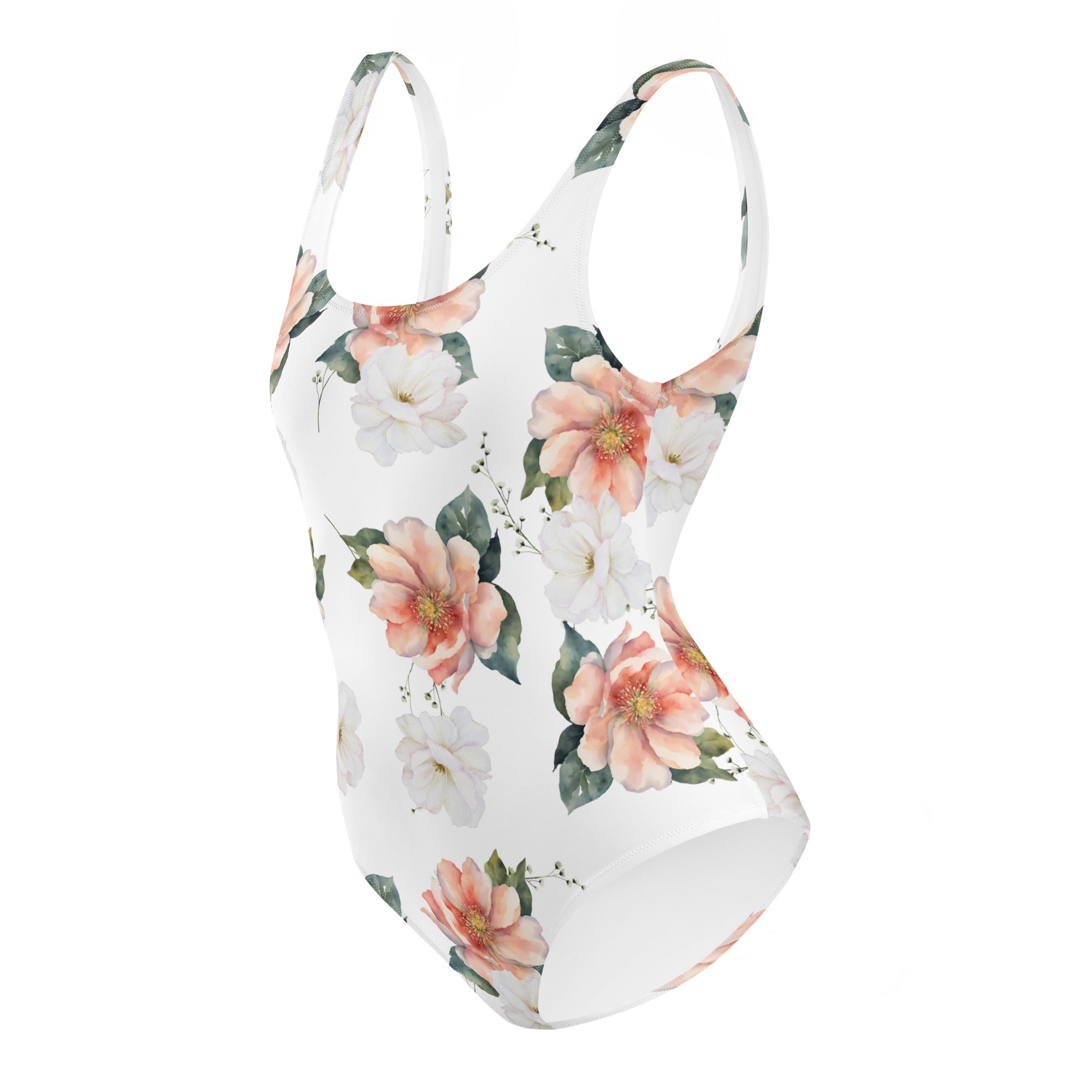 Women's watercolor flowers One - Piece Swimsuit
