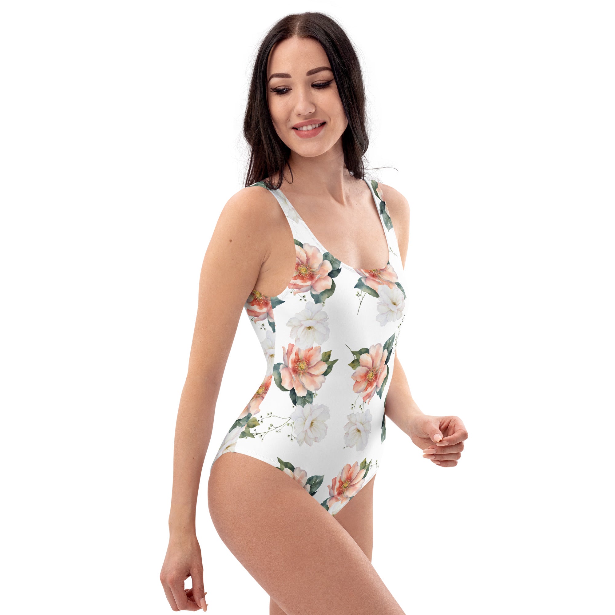 Women's watercolor flowers One - Piece Swimsuit