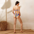 Rainbow Recycled bandeau bikini by La Vie Bien
