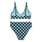 Blue and black checkered high-waisted bikini by La Vie Bien