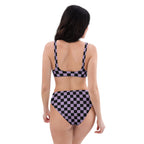 Purple and black Recycled high-waisted bikini by La Vie Bien
