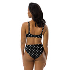 Black and white polka dots Recycled high-waisted bikini by La Vie Bien