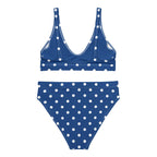 Royal blue polka dotted Recycled high-waisted bikini by La Vie Bien