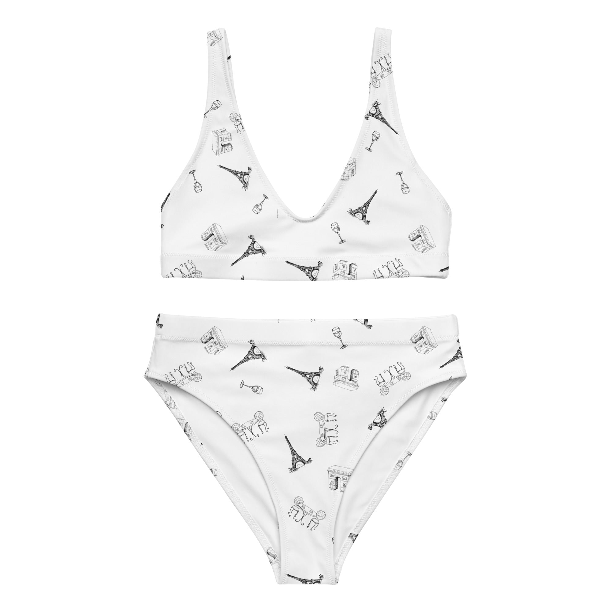 Women's Parisian Elegance Recycled high-waisted bikini - La Vie Bien - Bikini for her - Francophone gifts
