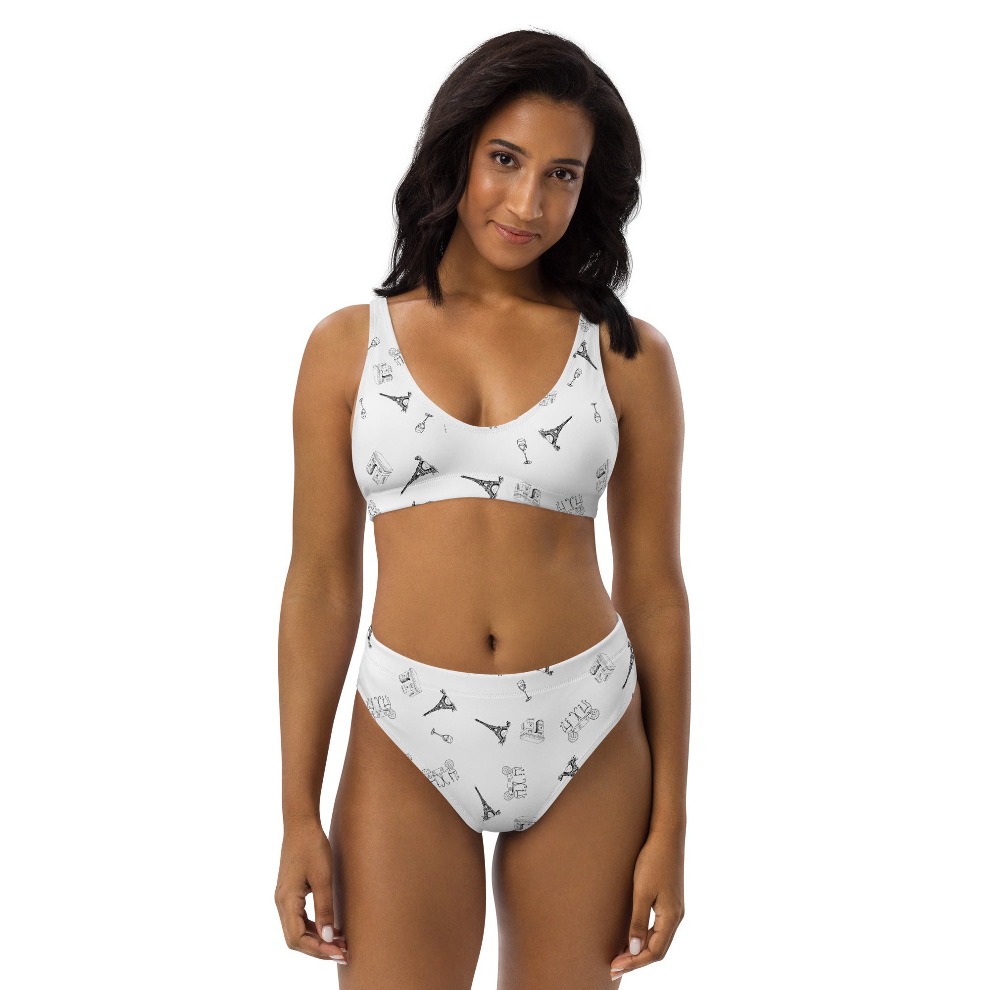 Women's Parisian Elegance Recycled high-waisted bikini - La Vie Bien - Bikini for her - Francophone gifts