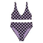 Purple and black Recycled high-waisted bikini by La Vie Bien