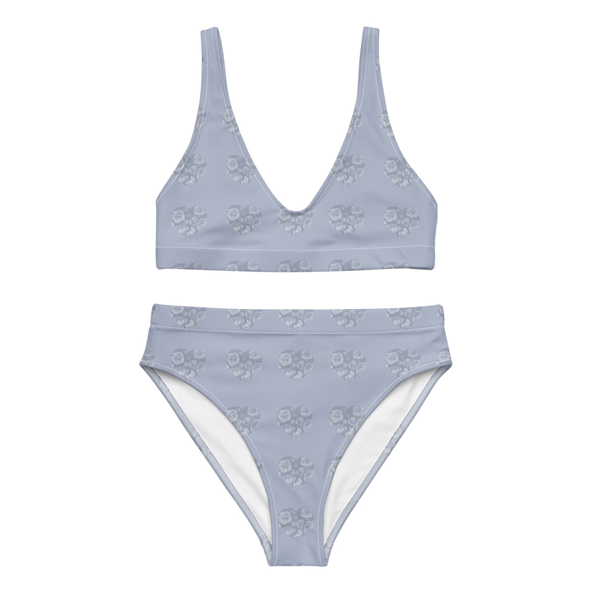 Purple hearts Recycled high - waisted bikini - La Vie Bien - Bikini swimsuit - Cute swimsuits women - Flirty Swimsuit