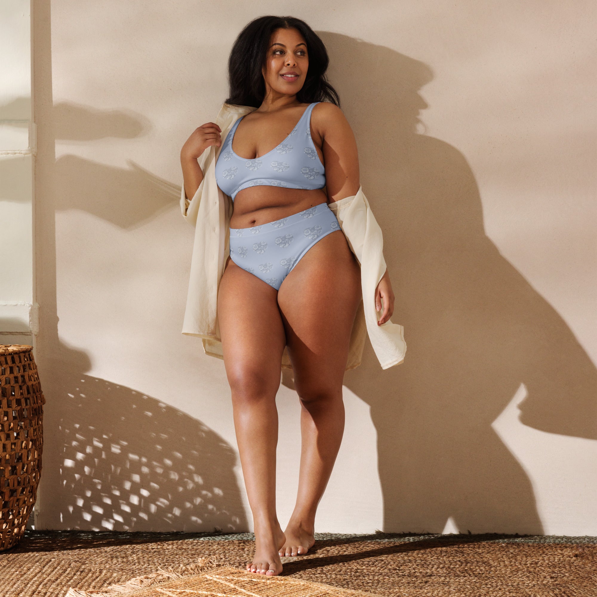 Purple hearts Recycled high - waisted bikini