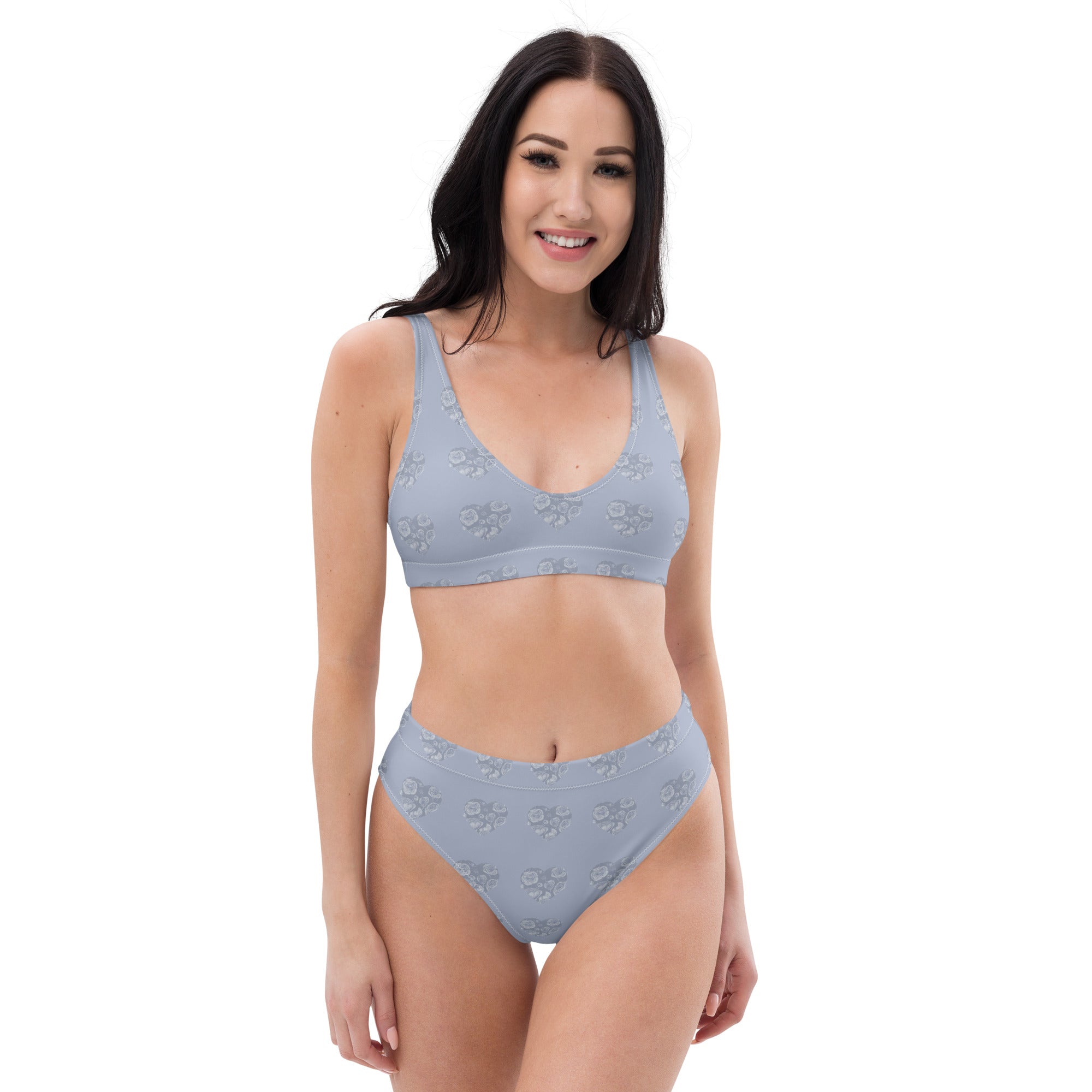 Purple hearts Recycled high - waisted bikini