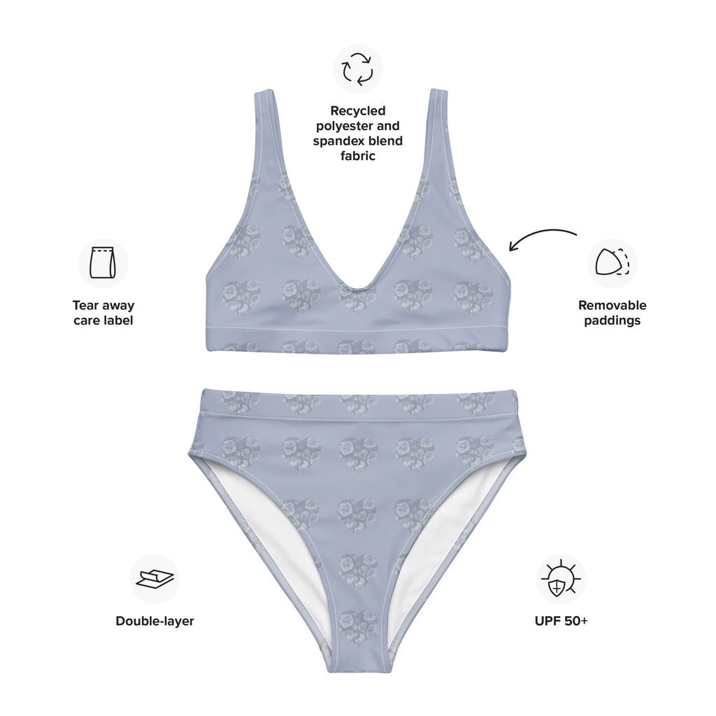 Purple hearts Recycled high - waisted bikini