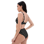 Black and white polka dots Recycled high-waisted bikini by La Vie Bien