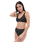 Black and white polka dots Recycled high-waisted bikini by La Vie Bien