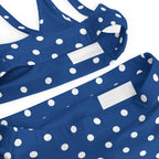 Royal blue polka dotted Recycled high-waisted bikini by La Vie Bien