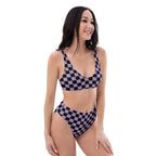 Purple and black Recycled high-waisted bikini by La Vie Bien