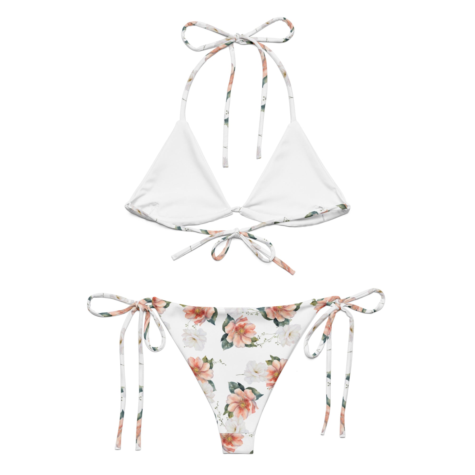 All - over print recycled string bikini