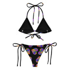 Rainbow color splash recycled string bikini - black by La Vie Bien