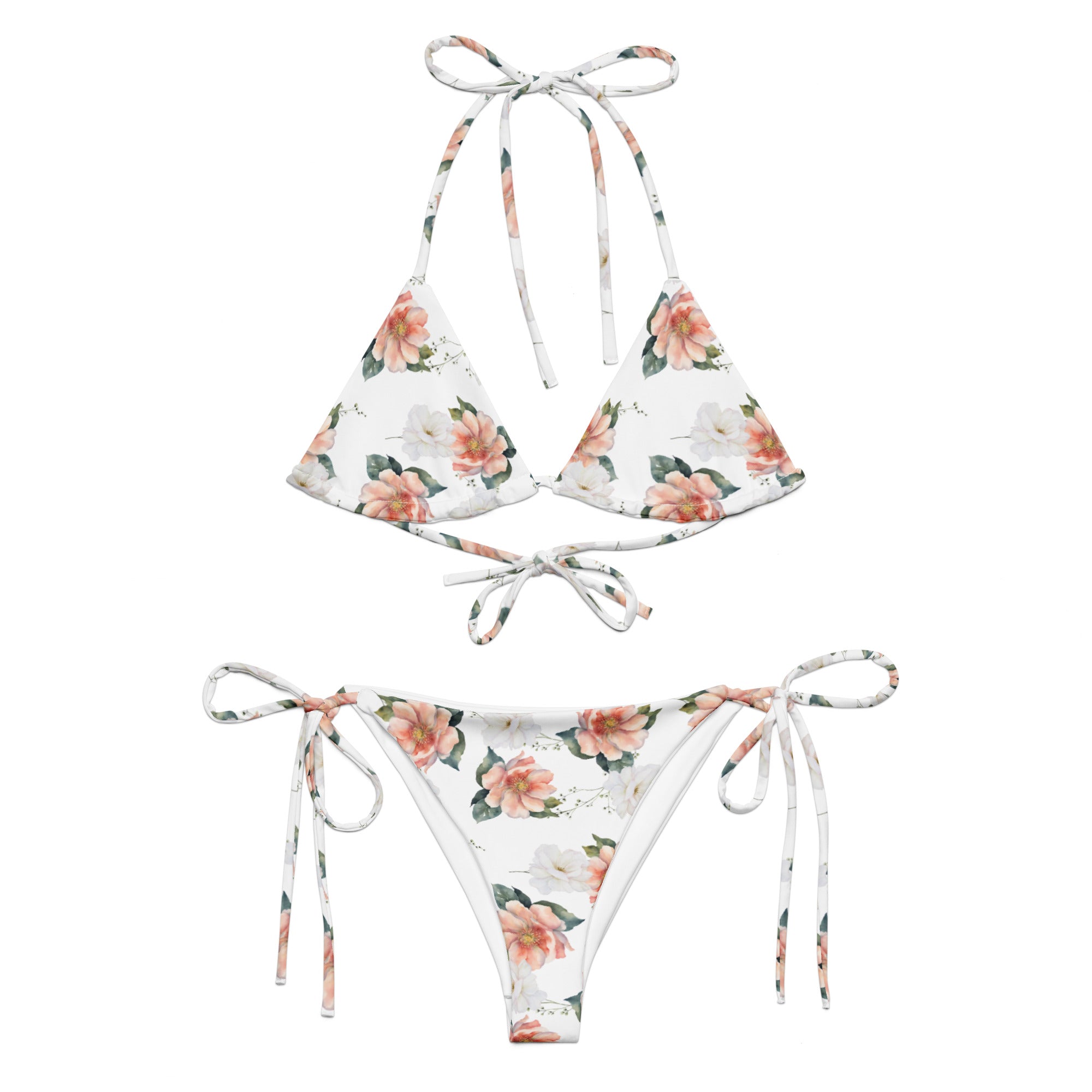 All - over print recycled string bikini