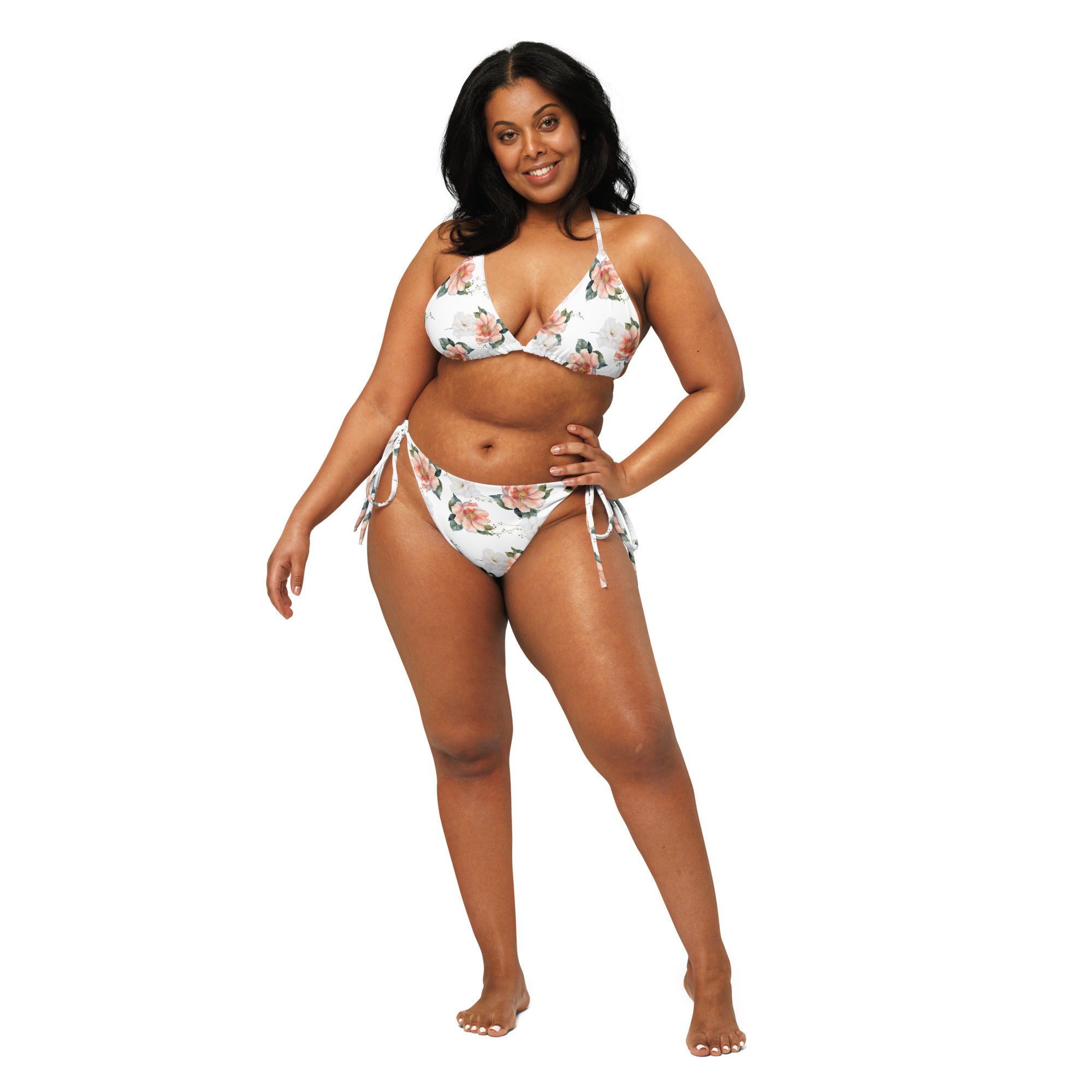 All - over print recycled string bikini