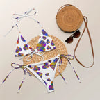Rainbow hearts recycled string bikini by La Vie Bien