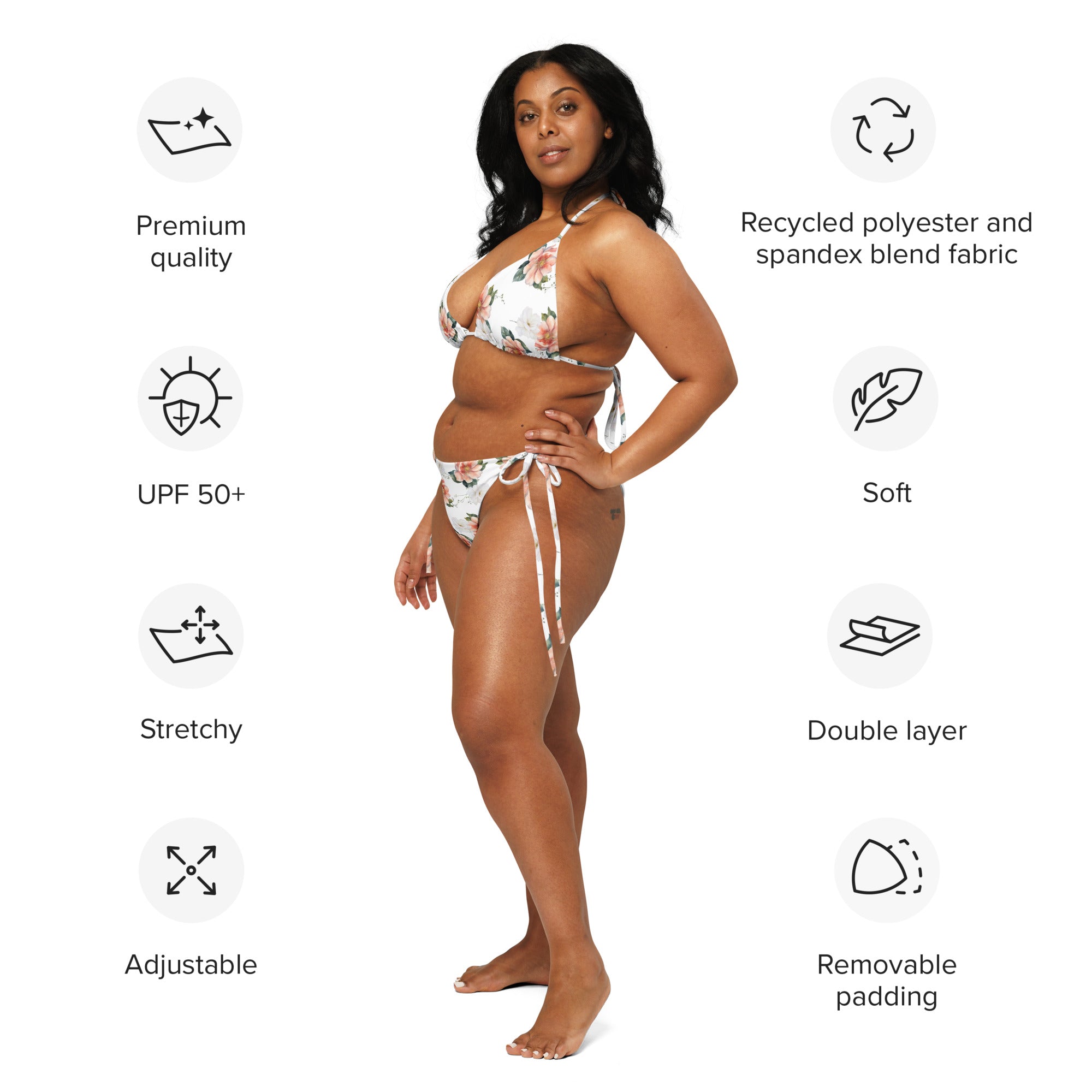 All - over print recycled string bikini