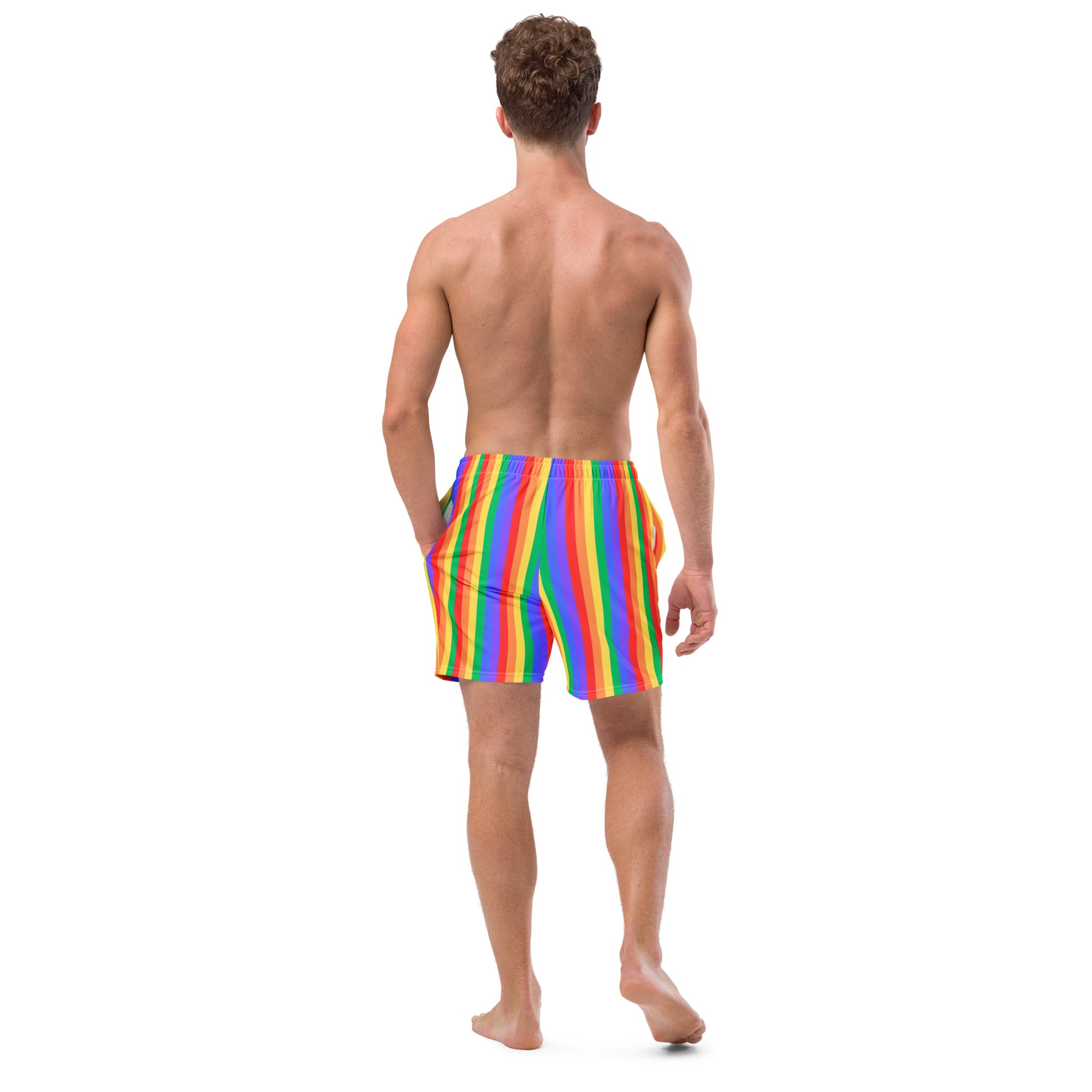 Rainbow Recycled Polyester Swim Trunks