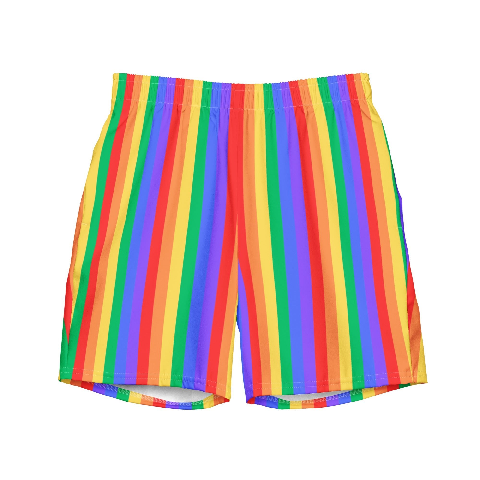 Rainbow Recycled Polyester Swim Trunks