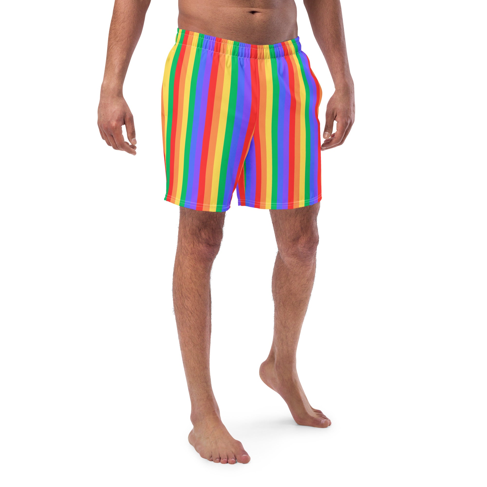 Rainbow Recycled Polyester Swim Trunks