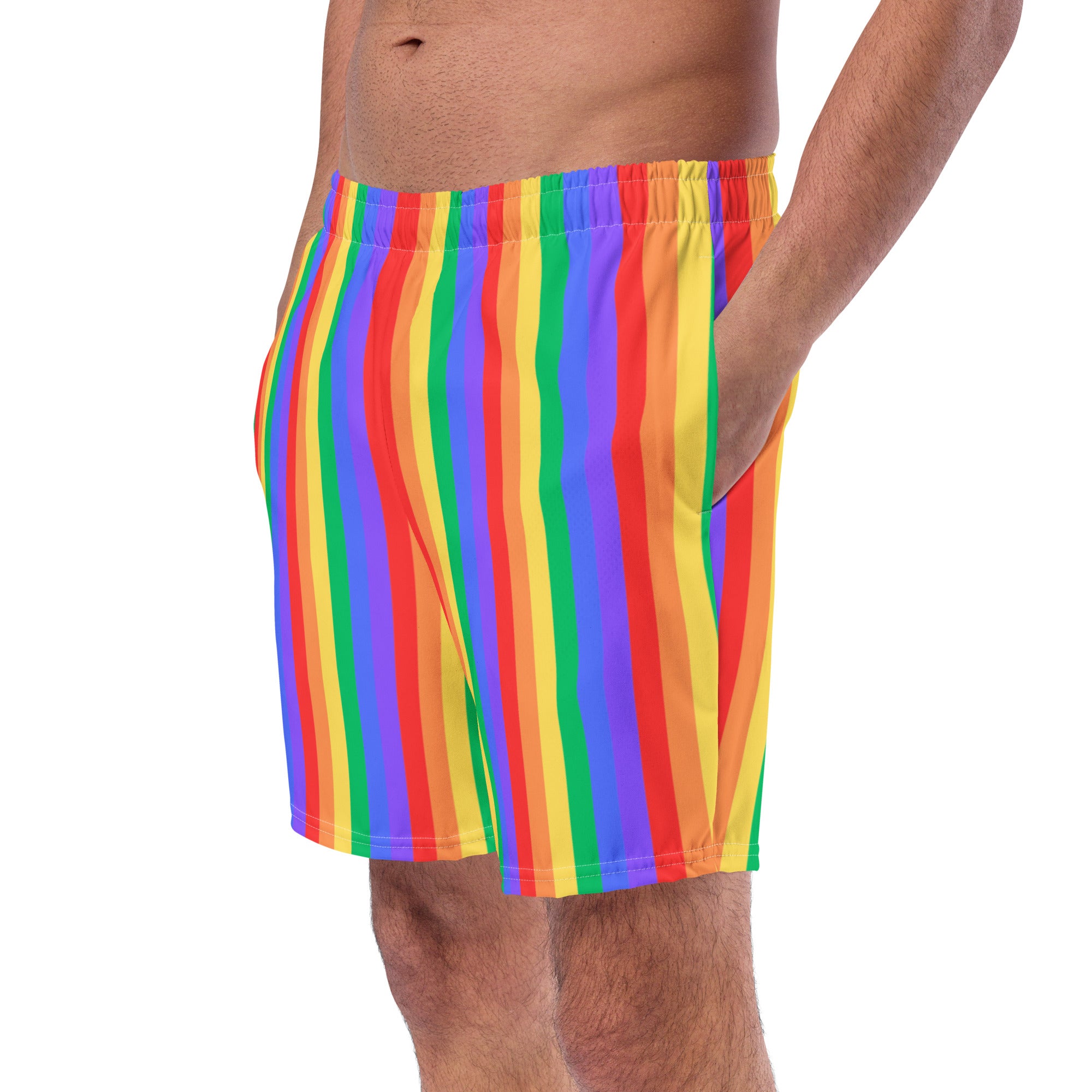 Rainbow Recycled Polyester Swim Trunks