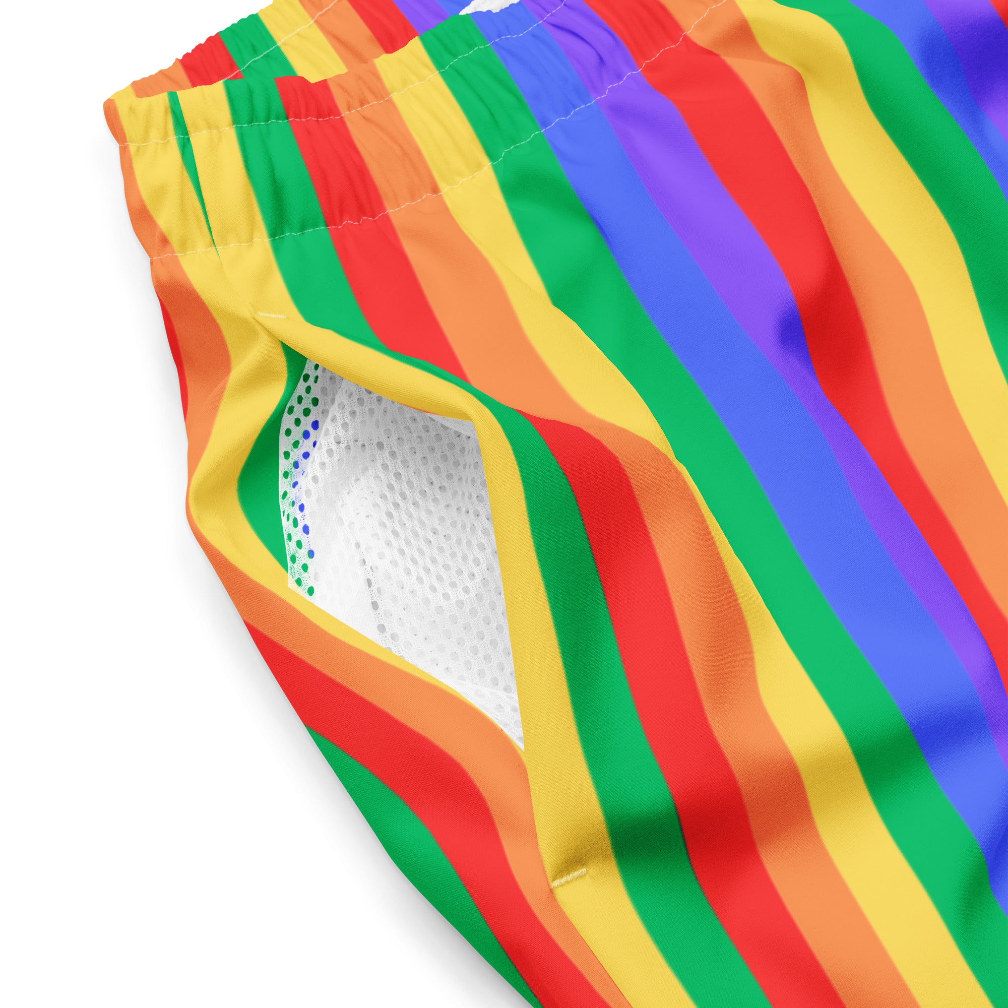 Rainbow Recycled Polyester Swim Trunks
