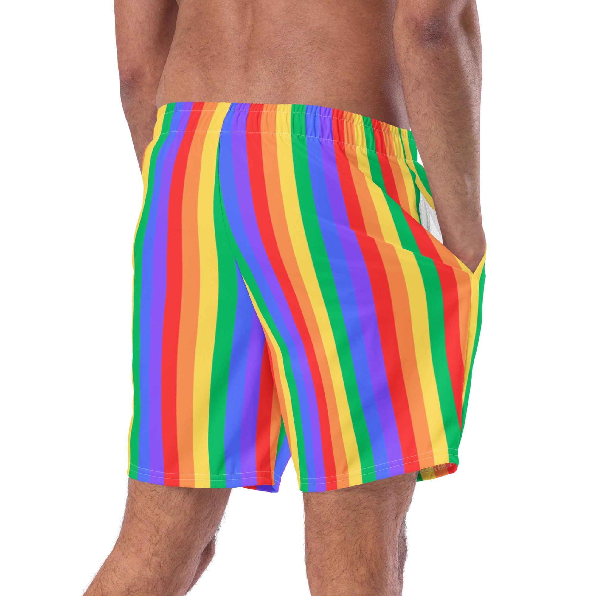 Rainbow Recycled Polyester Swim Trunks