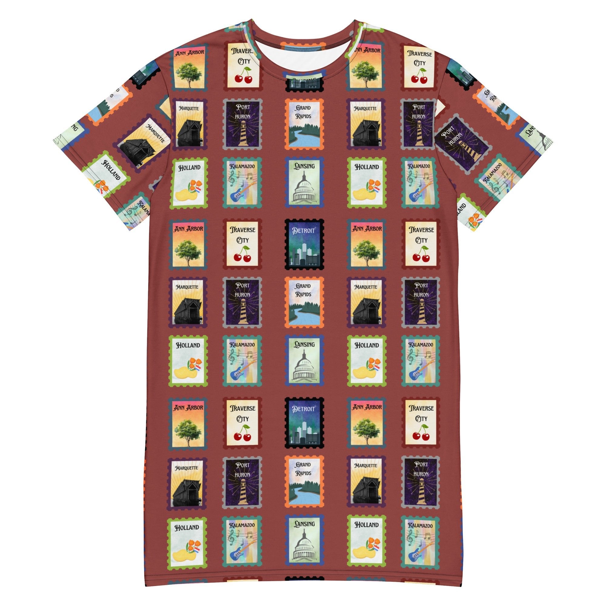 Michigan cities T-shirt dress