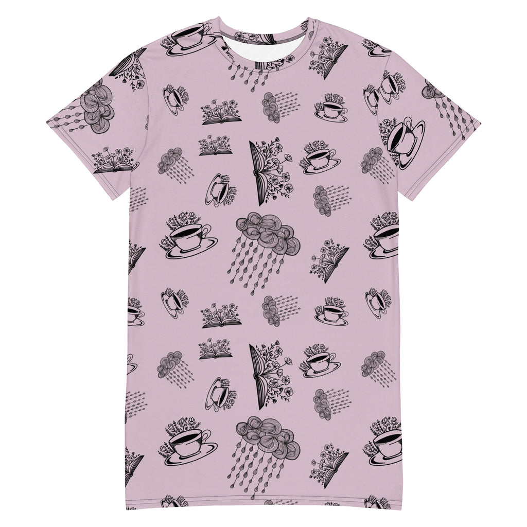 A rainy day for coffee and books T-shirt dress